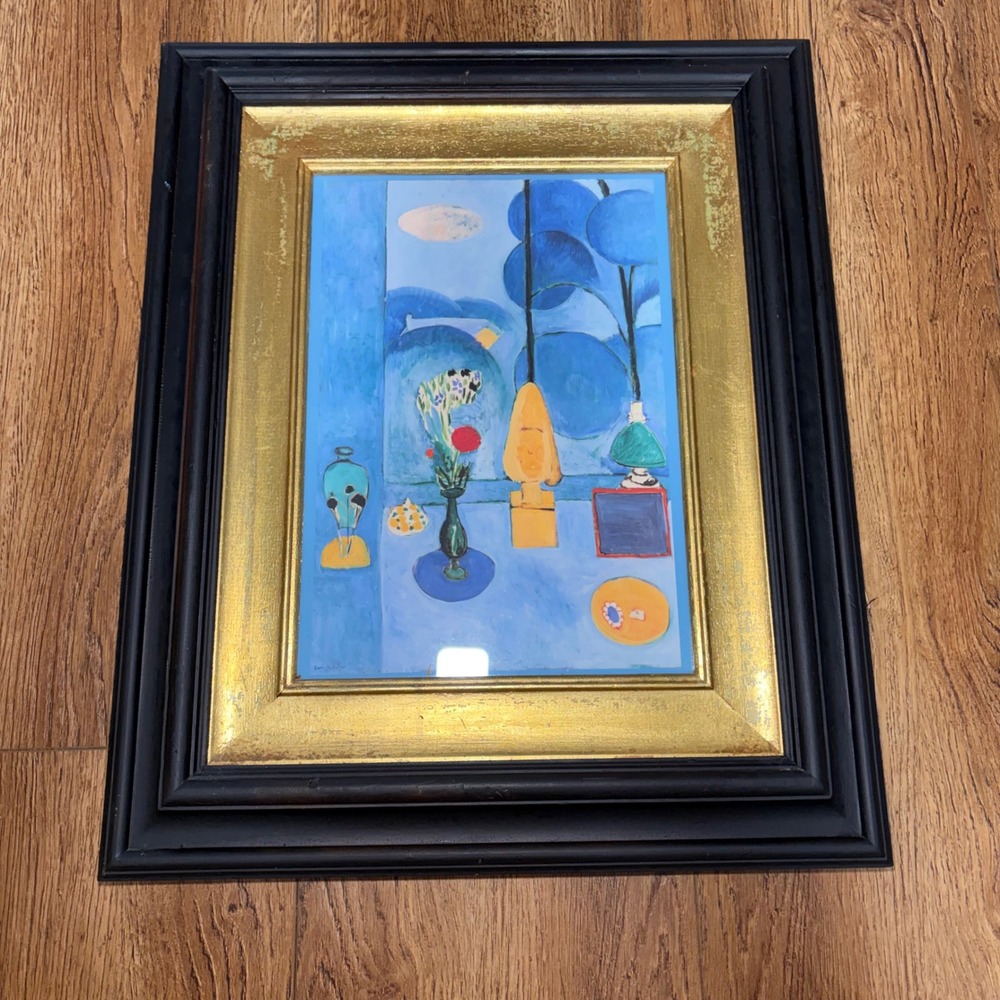 HENRI MATISSE "The Blue Window" Custom Framed Coastal Cottage Art Abstract